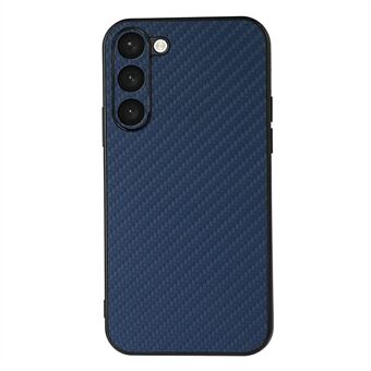 För Samsung Galaxy S23 Carbon Fiber Texture telefonfodral Anti- Scratch PU läderbelagd TPU baksida