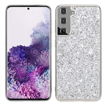 För Samsung Galaxy S23+ Stötdämpande Shiny glitter paljetter Telefonfodral Elektroplering TPU-ram Hård PC-baksida