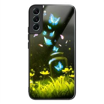 För Samsung Galaxy S23+ TPU-fodral i härdat glas Stötsäkert telefonfodral