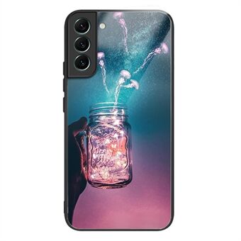 För Samsung Galaxy S23+ TPU-fodral i härdat glas Stötsäkert telefonfodral