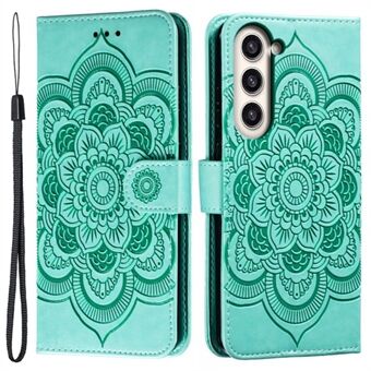 För Samsung Galaxy S23+ Imprinting Mandala Flower Phone Cover Flip PU Läderställ Stand