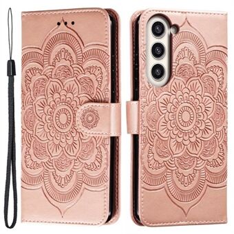 För Samsung Galaxy S23+ Imprinting Mandala Flower Phone Cover Flip PU Läderställ Stand