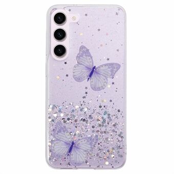 AW-serien för Samsung Galaxy S23+ fodral TPU+PVC Glittrande Epoxytelefonfodral med stor bakkameraöppning