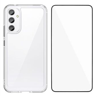 WANLONFENG MF-serien för Samsung Galaxy A54 5G-fodral TPU+Acrylic Clear Phone Cover med härdat glasfilm