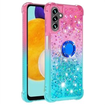 TPU-telefonfodral för Samsung Galaxy A54 5G YB Quicksand Series-8 Drop Resistant Gradient Color Quicksand Bakstycke med Ring Stativ