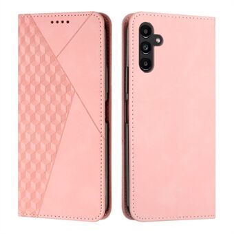 För Samsung Galaxy A54 5G Skin-touch Feeling Imprinted Rhombus Mönster PU Läder Flip Plånbok Stand Magnetisk telefonskal