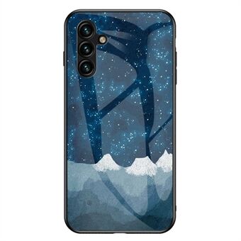 För Samsung Galaxy A54 5G Starry Mönsterutskrift Stötsäkert telefonfodral Härdat glas+Hård PC+Mjuk TPU skyddsfodral