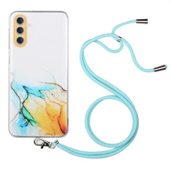 För Samsung Galaxy A54 5G Marble Pattern Embossing Telefonfodral Mjukt TPU Anti- Scratch med rem