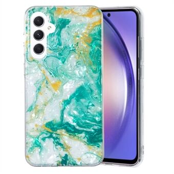 För Samsung Galaxy A54 5G Flexibelt TPU-fodral IMD Marble Flower Shell Mönster Bakstycke