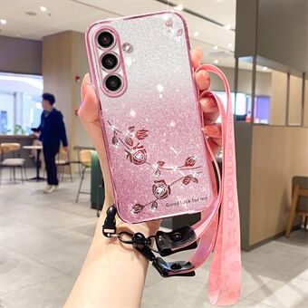 KADEM För Samsung Galaxy A54 5G Stöttåligt Telefonfodral TPU-glitter Telefonfodral med Rem.