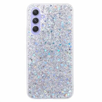 För Samsung Galaxy A54 5G Glitter Telefonväska med paljetter, mjuk TPU-bakstycke.