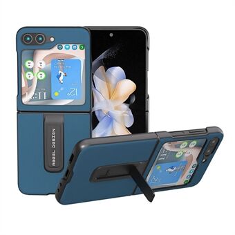 ABEEL till Samsung Galaxy Z Flip5 5G Silkeslen Skyddande Case Äkta Koskinn+PC Ställbart Telefonfodral