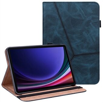 För Samsung Galaxy Tab S9 PU Ställfodral med linjepräglande skyddande tablettfodral med kortplatser