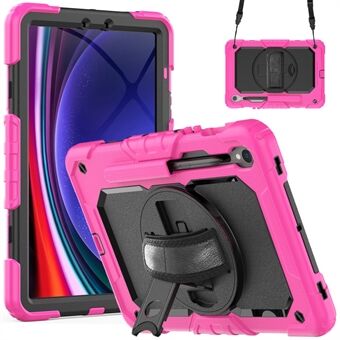 För Samsung Galaxy Tab S9 (X710 / X716B / X718U) PC+Silikon Kickstand-Fodral Anti-Fall Skärmskydd för surfplatta med PET-skärmskydd.