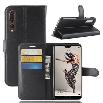 Litchi Texture Wallet Stand Läderfodral till Huawei P20 Pro