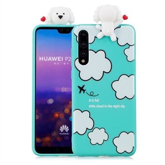 3D sött dockmönster Utskrift TPU-bakfodral till Huawei P20 Pro