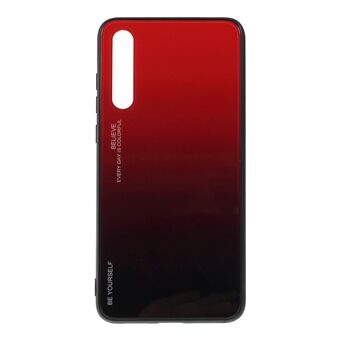 För Huawei P20 Pro Gradient Color Glass + PC + TPU Hybrid mobiltelefonfodral