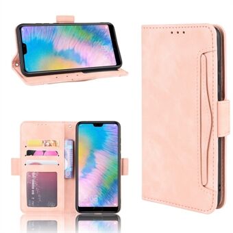 Leather Wallet Stand ringer täcker med Multiple Card Slots Shell för Huawei P20 Pro