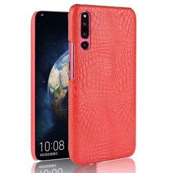 Crocodile Texture PU-läderbelagd PC-telefonfodral till Huawei P30 - Röd