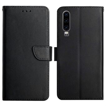 Nappa Texture Magnetisk stängning Stand Plånboksfodral Flip Äkta Läder + TPU-telefonskal för Huawei P30