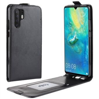 Crazy Horse vertikalt flip läder korthållare fodral till Huawei P30 Pro