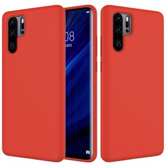 Vätskesilikonskal till Huawei P30 Pro, mikrofiberfodring, kuddtextur, skyddande, repfri täckning.