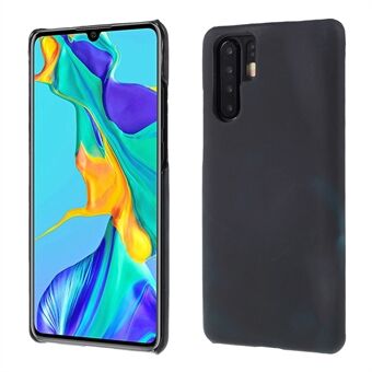 Termisk induktion Fluorescerande färgskiftande PU-läderbelagd PC-telefonfodral för Huawei P30 Pro - Svart