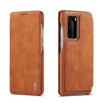 LC.IMEEKE Retro Style Läder Telefonfodral med korthållare för Huawei P40 Pro