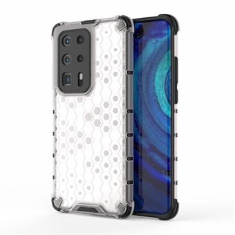 Honeycomb-mönster Stötsäkert TPU + PC Hybrid-fodral för Huawei P40 Pro Plus - Vit