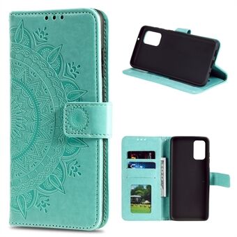 Imprinted Mandala Flower Wallet Läderfodral med rem för Huawei P Smart 2021 / Y7a