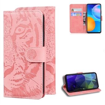 Imprinted Tiger Pattern Stand Plånboksfodral Läderfodral till Huawei P Smart 2021 / Huawei Y7a