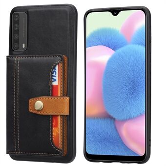 [Kortplatser] [Kickstand] PU-läderbelagd TPU-fodral för Huawei P Smart 2021 / Y7a Cover