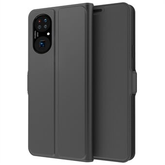 För Huawei P50 Pro 4G PU Läder Stand Kortplats Fodral Full Body Flip Dubbelt magnetiskt lås Stötsäkert skydd