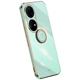 XINLI galvaniseringsram TPU telefonfodral för Huawei P50 Pro 4G, Ring Kickstand Fullt kameraskyddsskydd