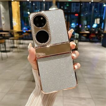 Hårt PC-telefonskal för Huawei P50 Pocket Case med glitterdekoration, skyddande mobilskal