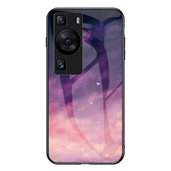 För Huawei P60 / P60 Pro 5G PC+TPU+Härdat glas Starry Sky Pattern Telefonfodral Dropsäkert skal