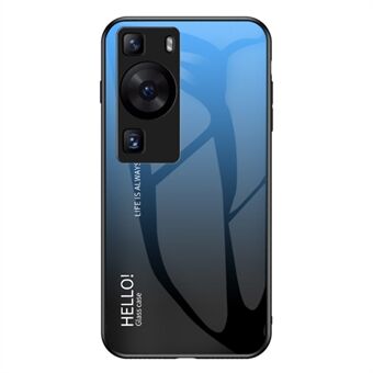 För Huawei P60 / P60 Pro Gradient Telefonfodral Härdat glas+PC+TPU Stötsäkert telefonfodral