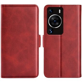 För Huawei P60 Pro PU Läderfodral Calf Texture Stand Plånbok Telefonskydd