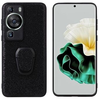 För Huawei P60 Pro Fallsäkert telefonfodral Texturerat PU-läderbelagt TPU+PC-fodral med stöd