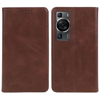 För Huawei P60 / P60 Pro Calf Texture PU Läderfodral Business Style Stand Telefonskydd