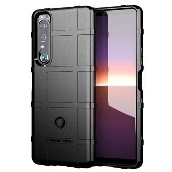 Stötsäkert Rugged Square Grid Texture TPU telefonfodral för Sony Xperia 1 III 5G