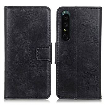 För Sony Xperia 1 IV Stand Plånbok Telefon Flip Case PU Läder Crazy Horse Texture Välskyddat magnetiskt skydd