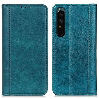 För Sony Xperia 1 IV Litchi Texture Split Läder Telefonfodral Stand Automatiskt stängande magnetiskt skyddande skal