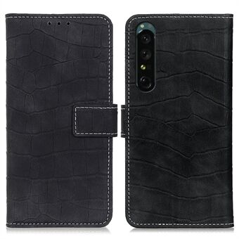 För Sony Xperia 1 IV Crocodile Texture Skyddsfodral PU-läder + TPU-fodral för Stand