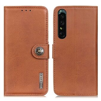 KHAZNEH För Sony Xperia 1 IV Textured PU Läder Skyddsfodral Magnetlås Flip Stand Telefonplånboksfodral