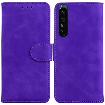 För Sony Xperia 1 IV Enfärgat hopfällbart Stand PU-läder + TPU Stötsäkert telefonfodral Plånboksfodral