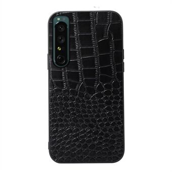 Telefonfodral i äkta kohud till Sony Xperia 1 IV Stötsäkert skal Crocodile Texture Phone Back Shell