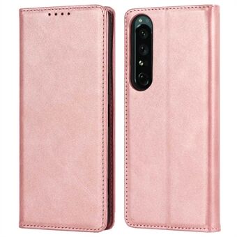 För Sony Xperia 1 IV PU Läder Skyddsfodral Autoabsorberat Stand Design Telefonfodral