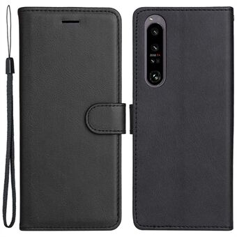 För Sony Xperia 1 IV 5G KT Leather Series-2 Folding Stand Fodral Enfärgad PU-läder Magnetisk stängning Plånbok Stötsäkert flipskydd med rem