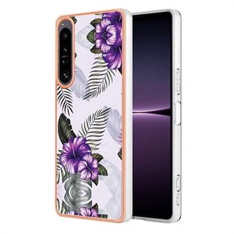 Telefonskal till Sony Xperia 1 IV 5G , YB IMD Series-1 Marble Floral Pattern IMD IML TPU telefonfodral